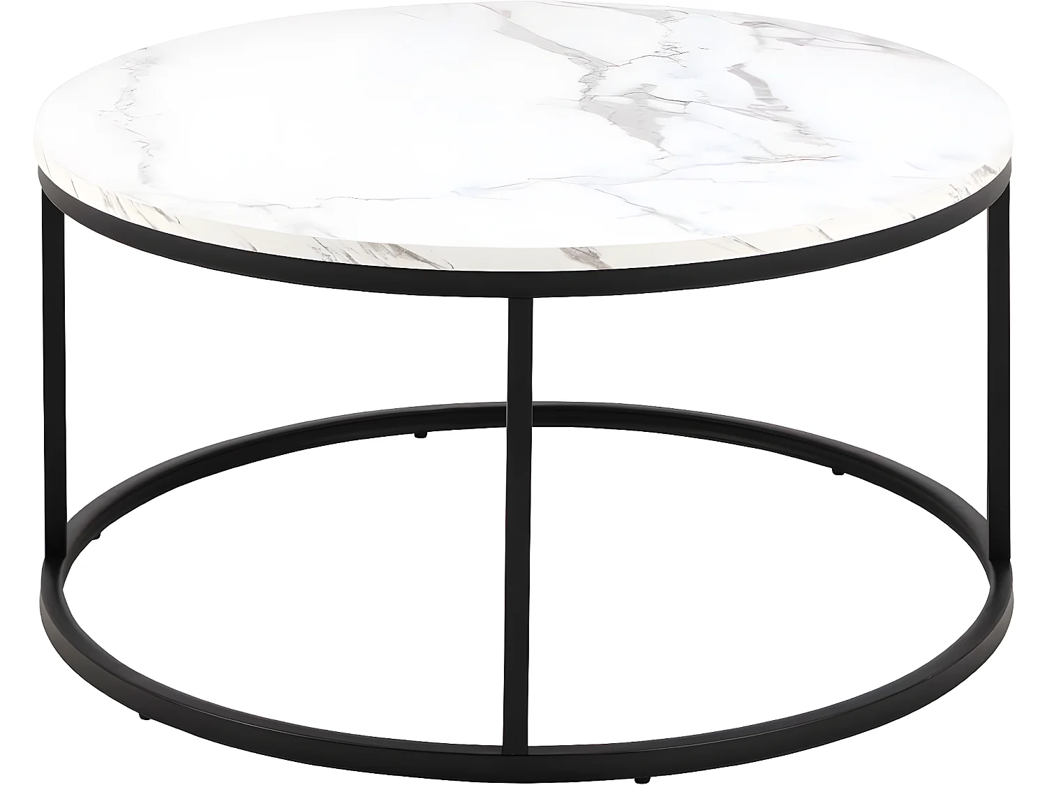 Spiro table basse Ø80cm marbre blanc.