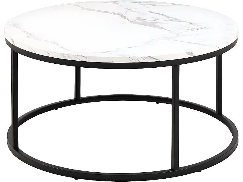 Spiro table basse Ø80cm marbre blanc.