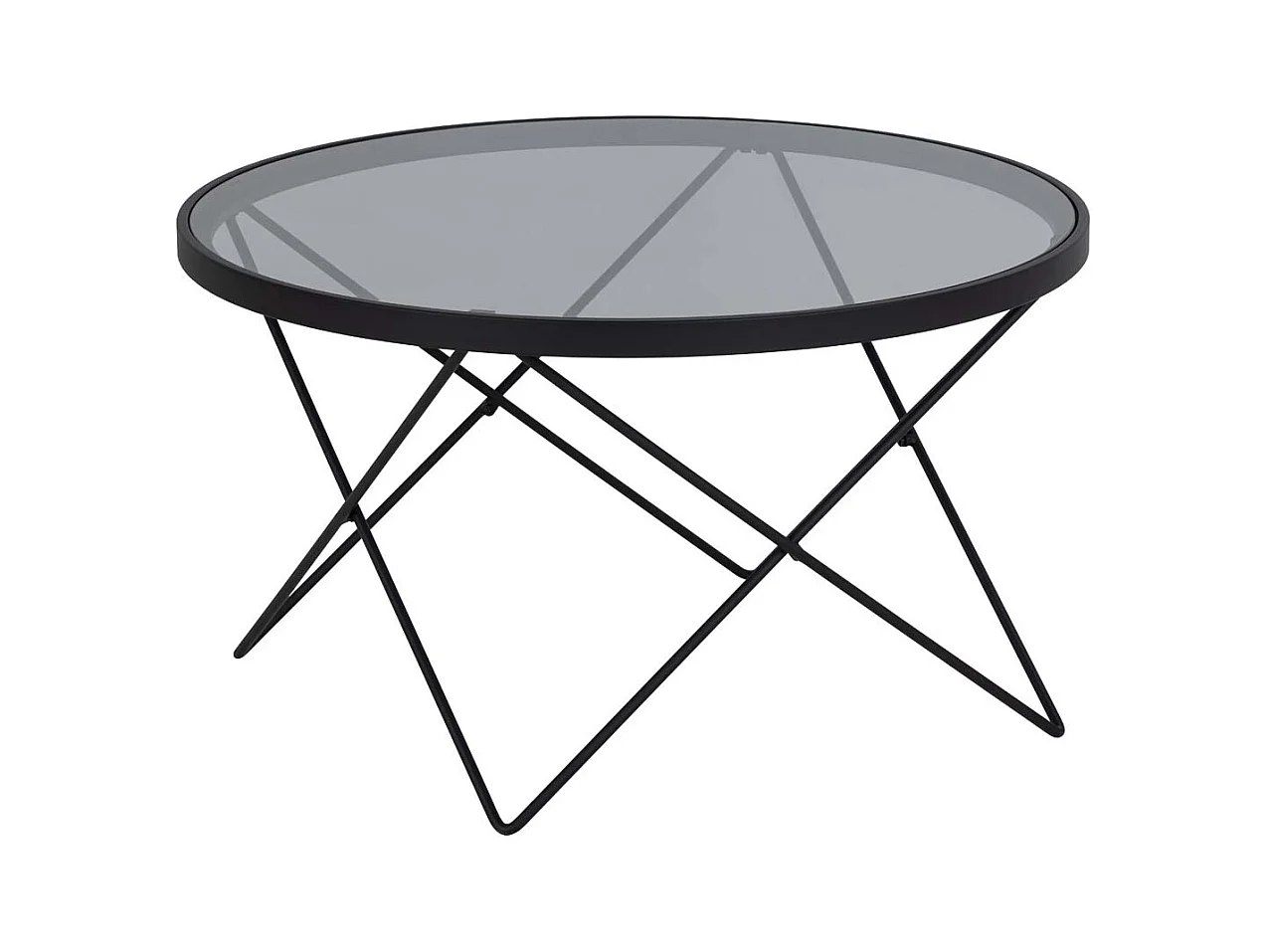 Cuxton table basse verre Ø80cm gris.