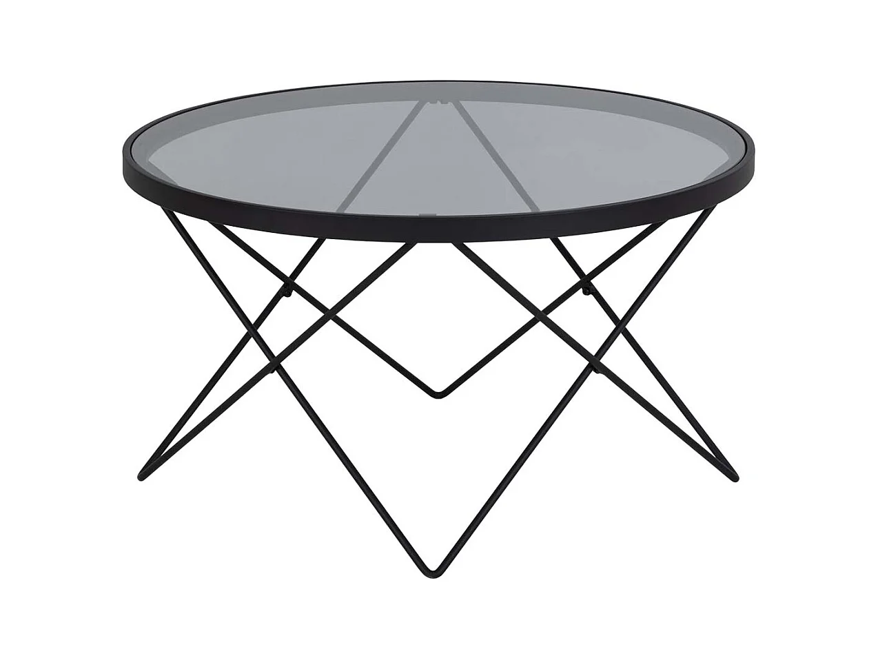 Calomon salontafel glas Ø80cm grijs.