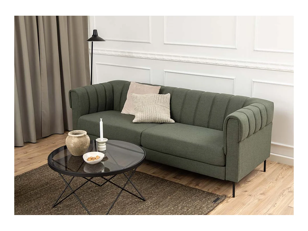 Calomon salontafel glas Ø80cm grijs.