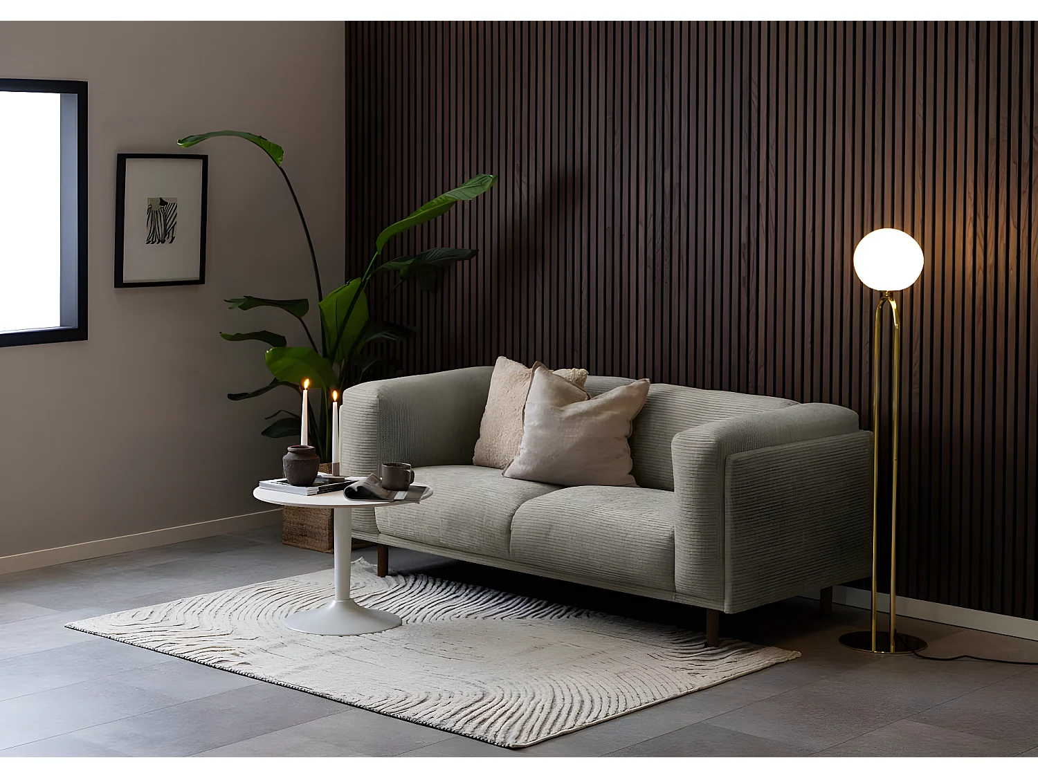 Malta Couchtisch Ø60cm Keramik weiß.