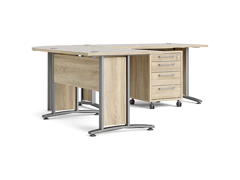 Prisme Hoekbureau 305 met verrijdbaar onderstel, eiken decor