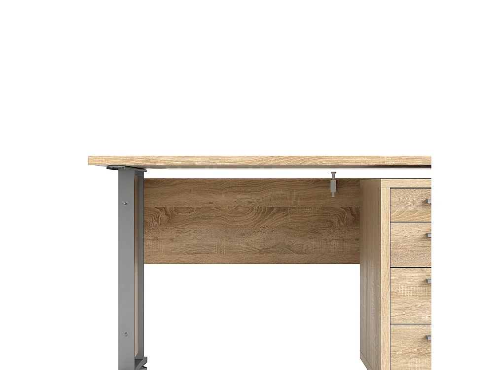 Prisme Schreibtisch mit Rollcontainer Eiche Dekor