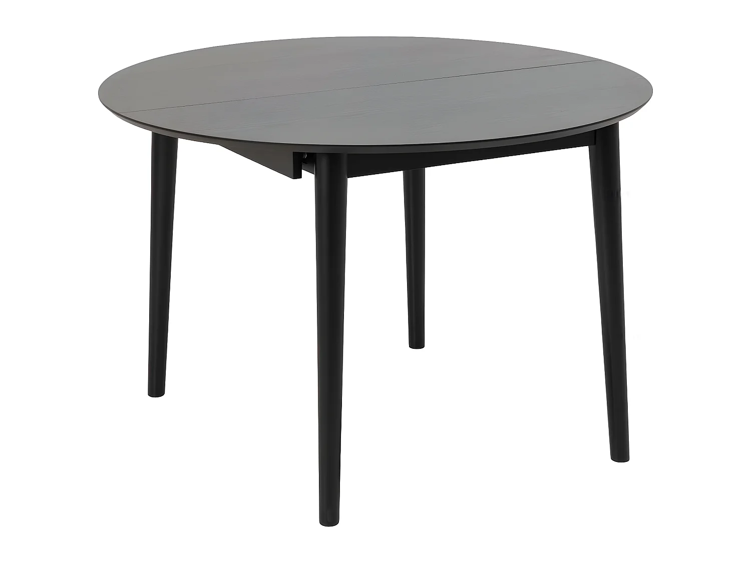 Montreux table de salle à manger Ø115/154cm avec plateaux supplémentaires noir.