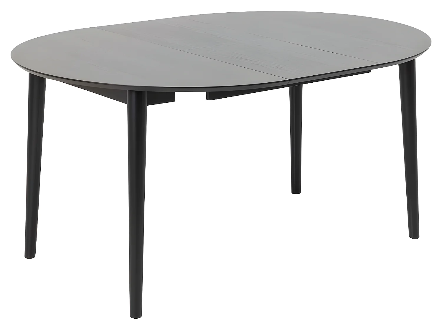 Montreux table de salle à manger Ø115/154cm avec plateaux supplémentaires noir.