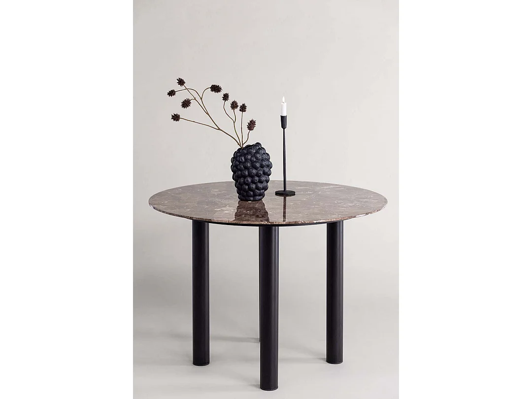 Havsten table de salle à manger Ø106cm verre marron.