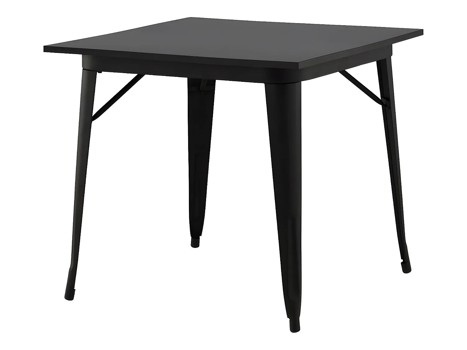 Table à Manger Carrée "Tempe" 80cm Noir
