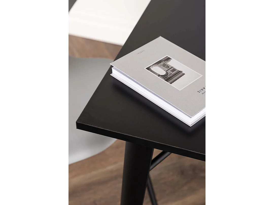 Table à Manger Carrée "Tempe" 80cm Noir