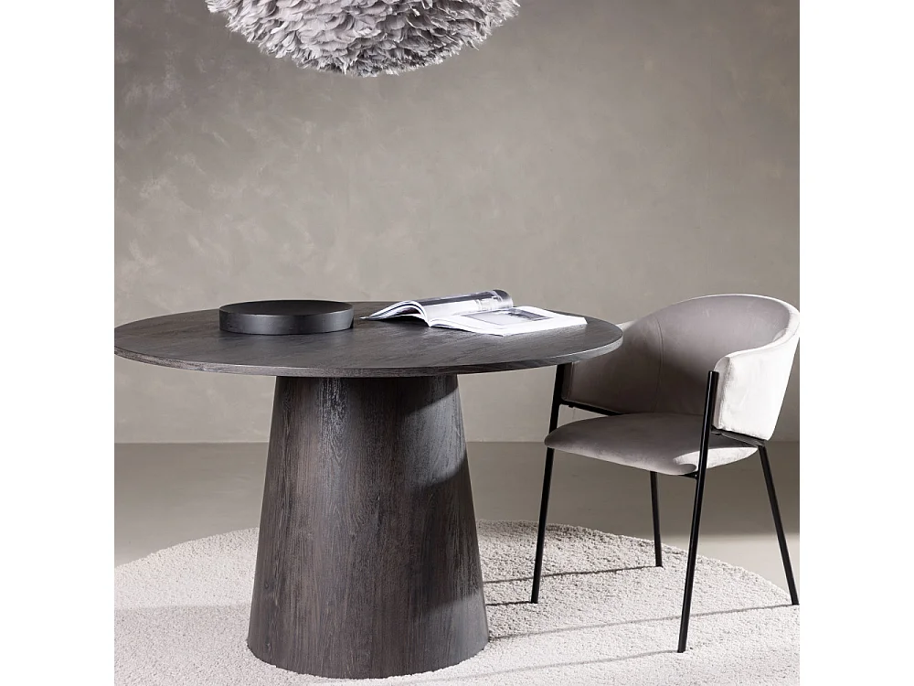 Table à Manger Ronde "Lanzo" 120cm Moka