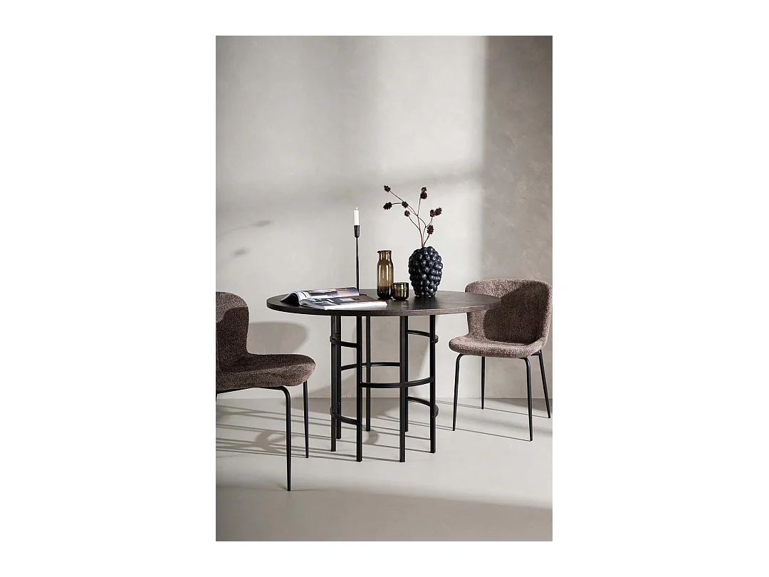 Table à Manger Ronde "Copenhagen" 115cm Marron
