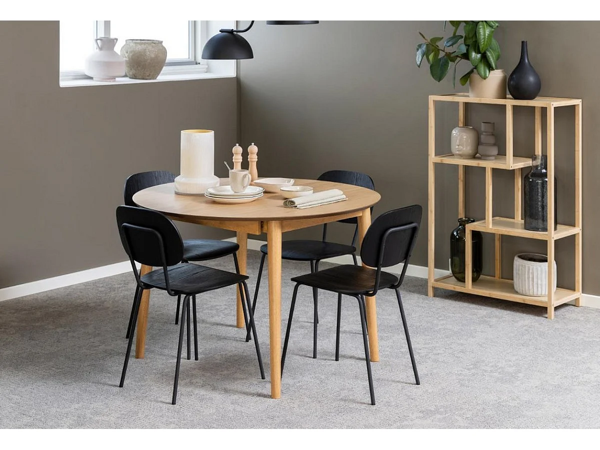 TIVOLI - Table ronde extensible en Chêne clair D115