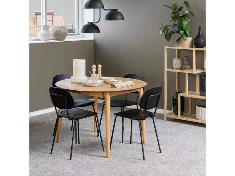TIVOLI - Table ronde extensible en Chêne clair D115