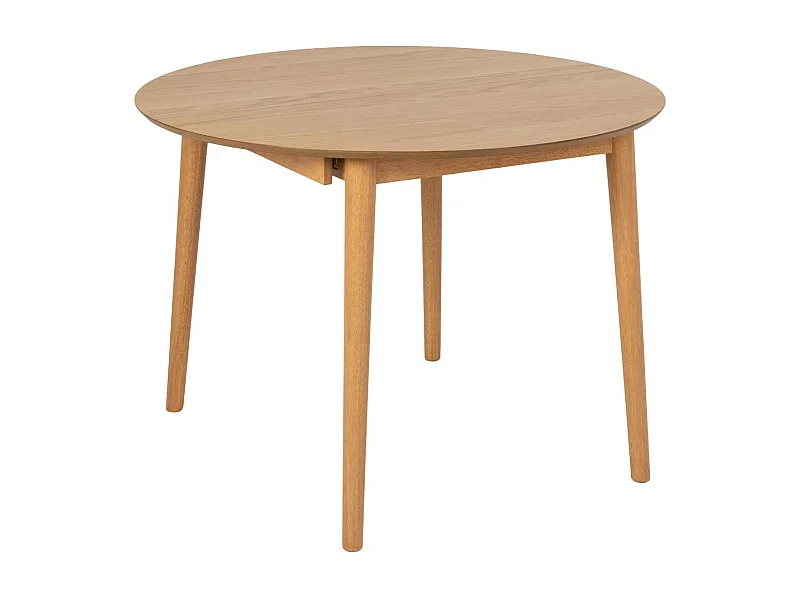 Moola eetkamertafel Ø115/154cm met extra plaat naturel.