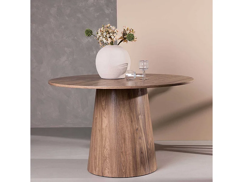 Table à Manger Ronde "Lanzo" 120 cm Marron