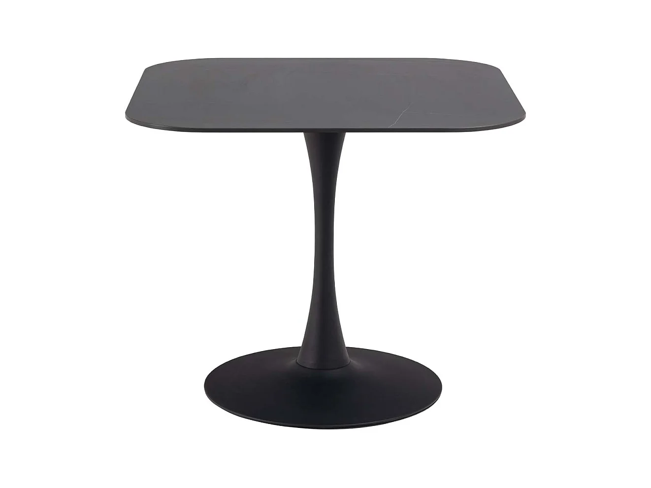 Malta table de salle à manger 90x90cm céramique noir.