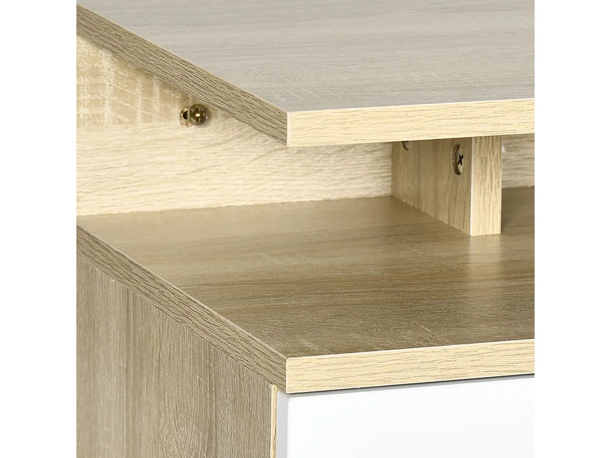 Mesillas de noche roble y blanco 35x32x22.5 cm HOMCOM