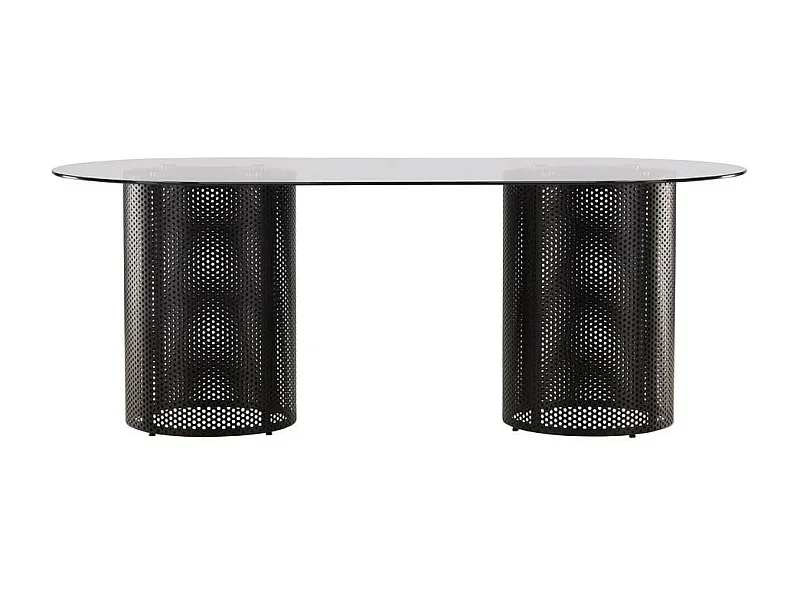 Glasgow Esstisch 100x200cm Glas schwarz.