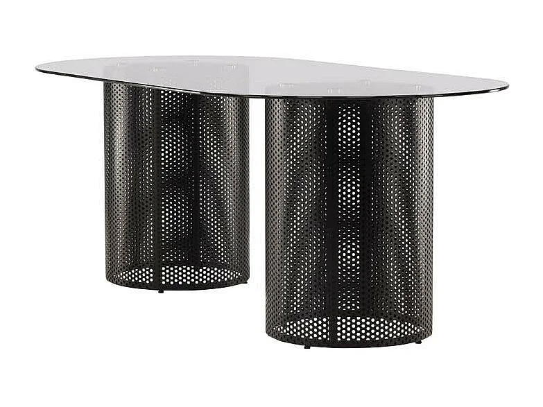 Glasgow Esstisch 100x200cm Glas schwarz.