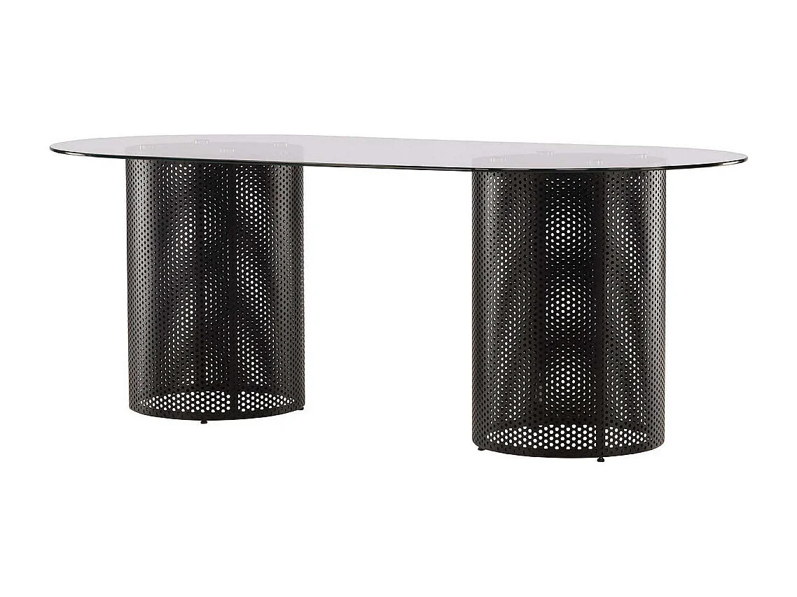 Glasgow Esstisch 100x200cm Glas schwarz.