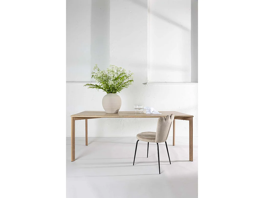 Damon eetkamertafel 90x200cm whitewash.