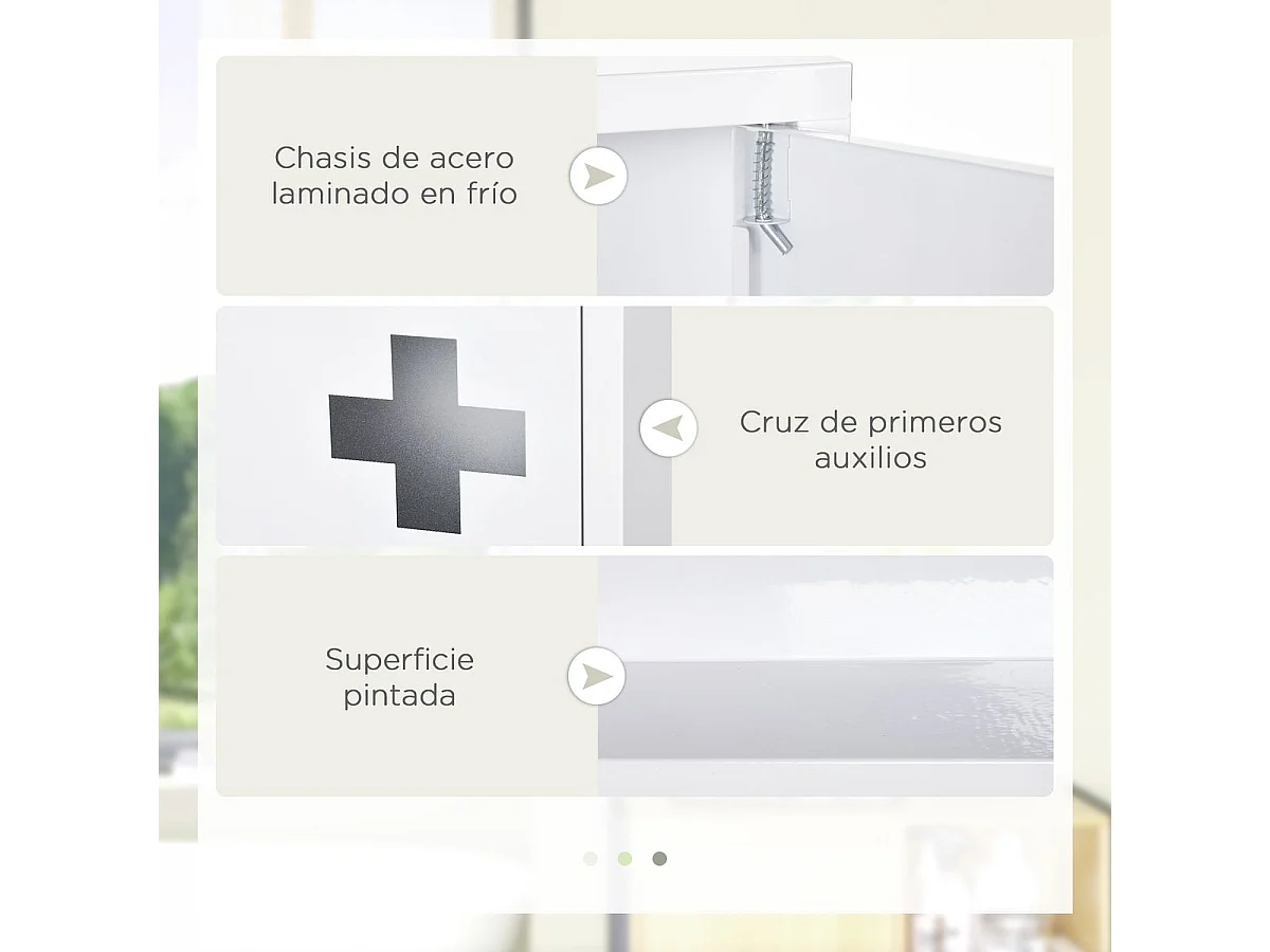 Botiquín blanco 30x12x60 cm kleankin