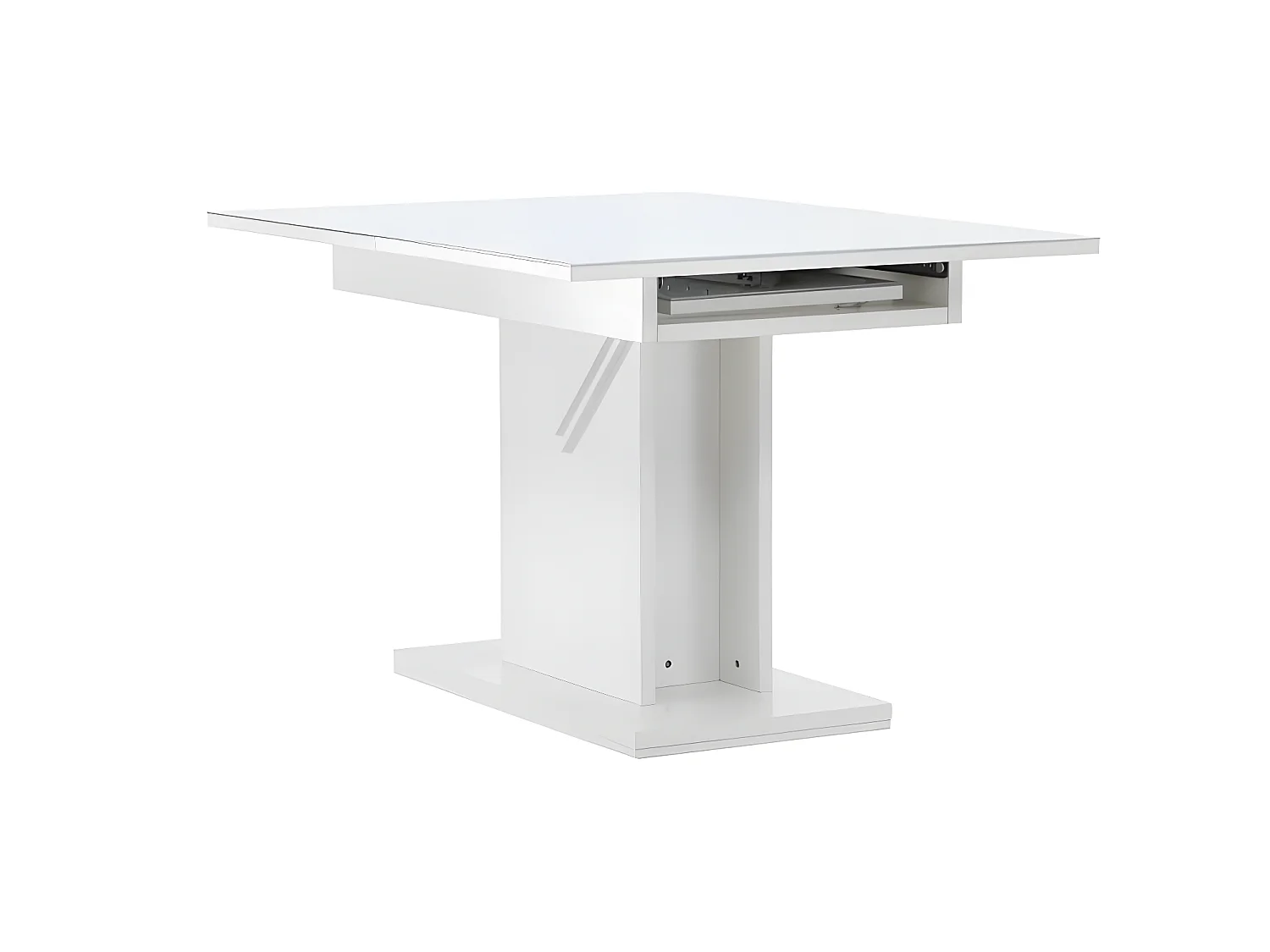 Table à Manger Extensible "Pluto" 120-160cm Blanc