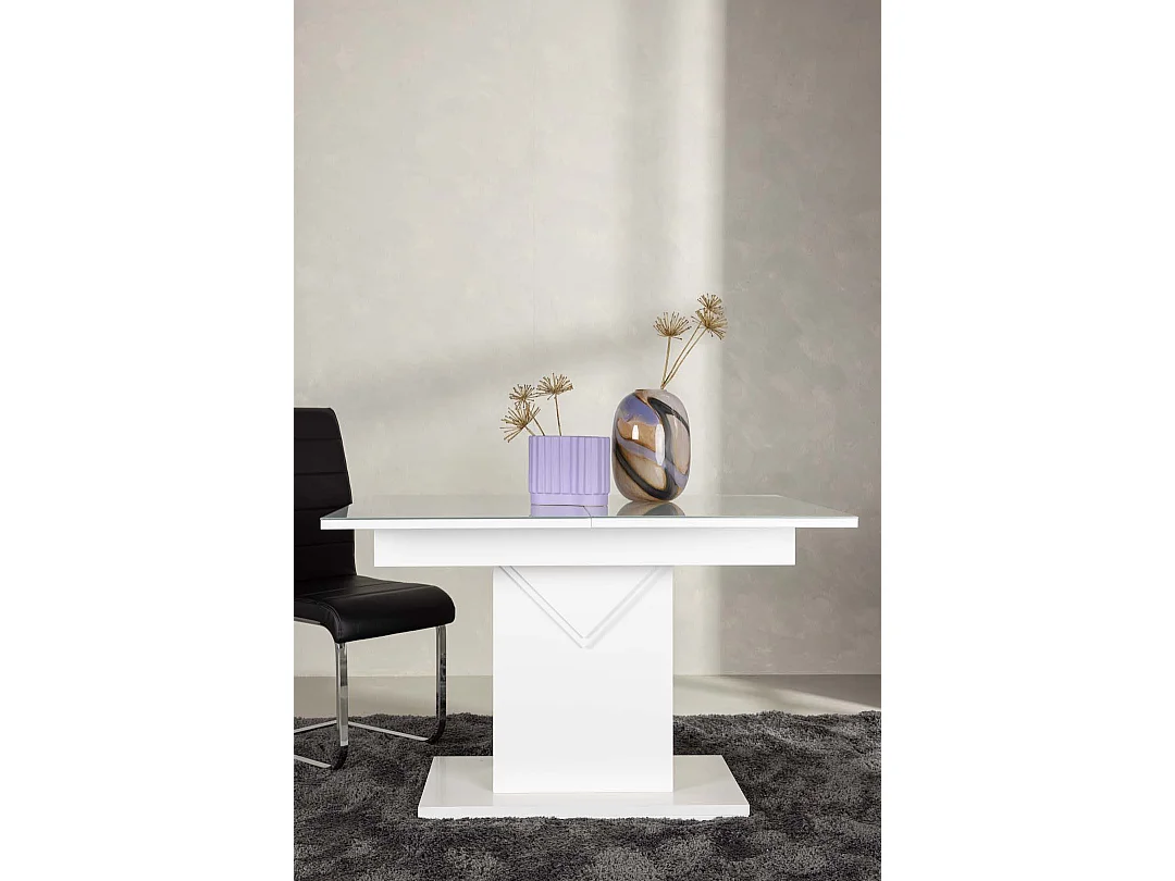 Table à Manger Extensible "Pluto" 120-160cm Blanc