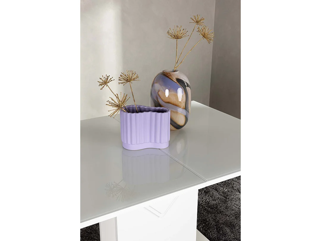 Table à Manger Extensible "Pluto" 120-160cm Blanc