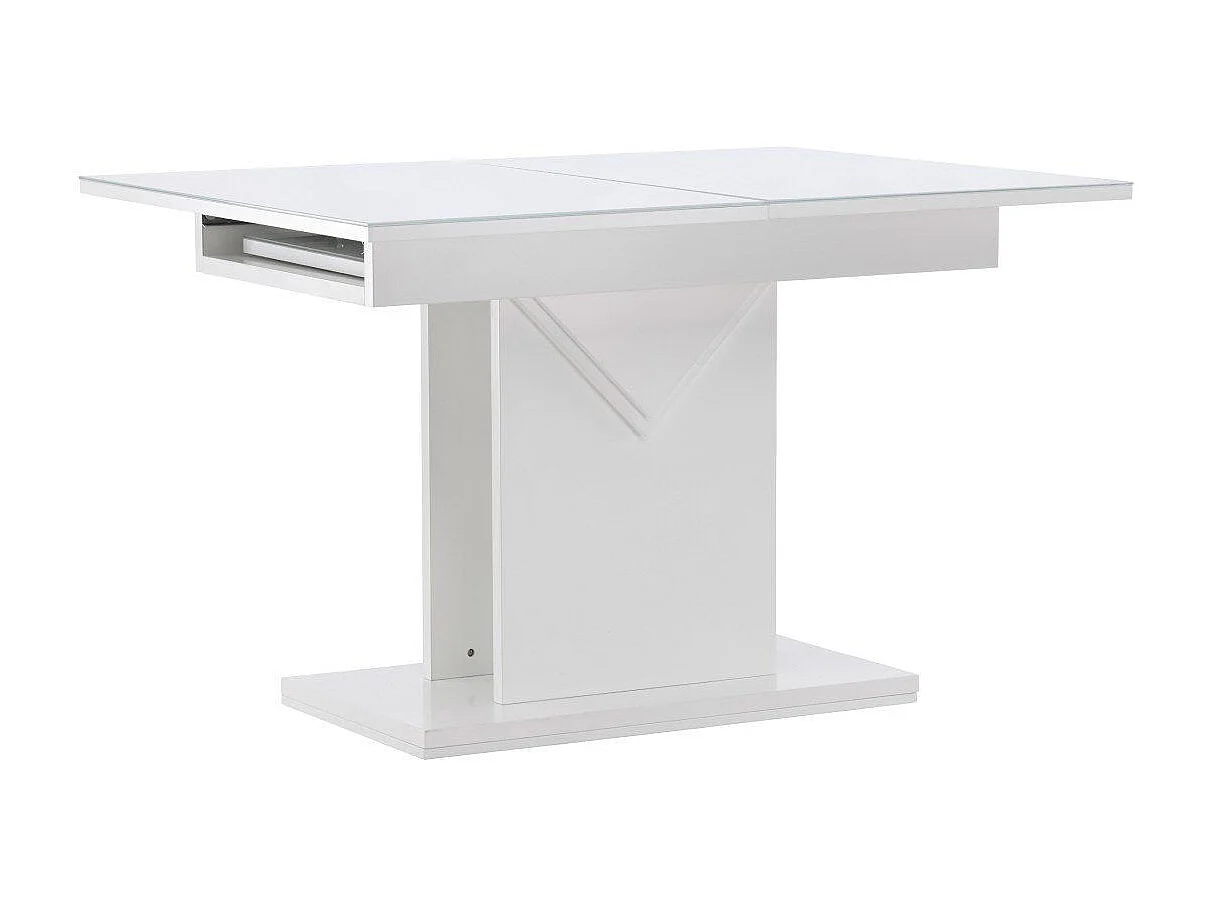 Table à Manger Extensible "Pluto" 120-160cm Blanc