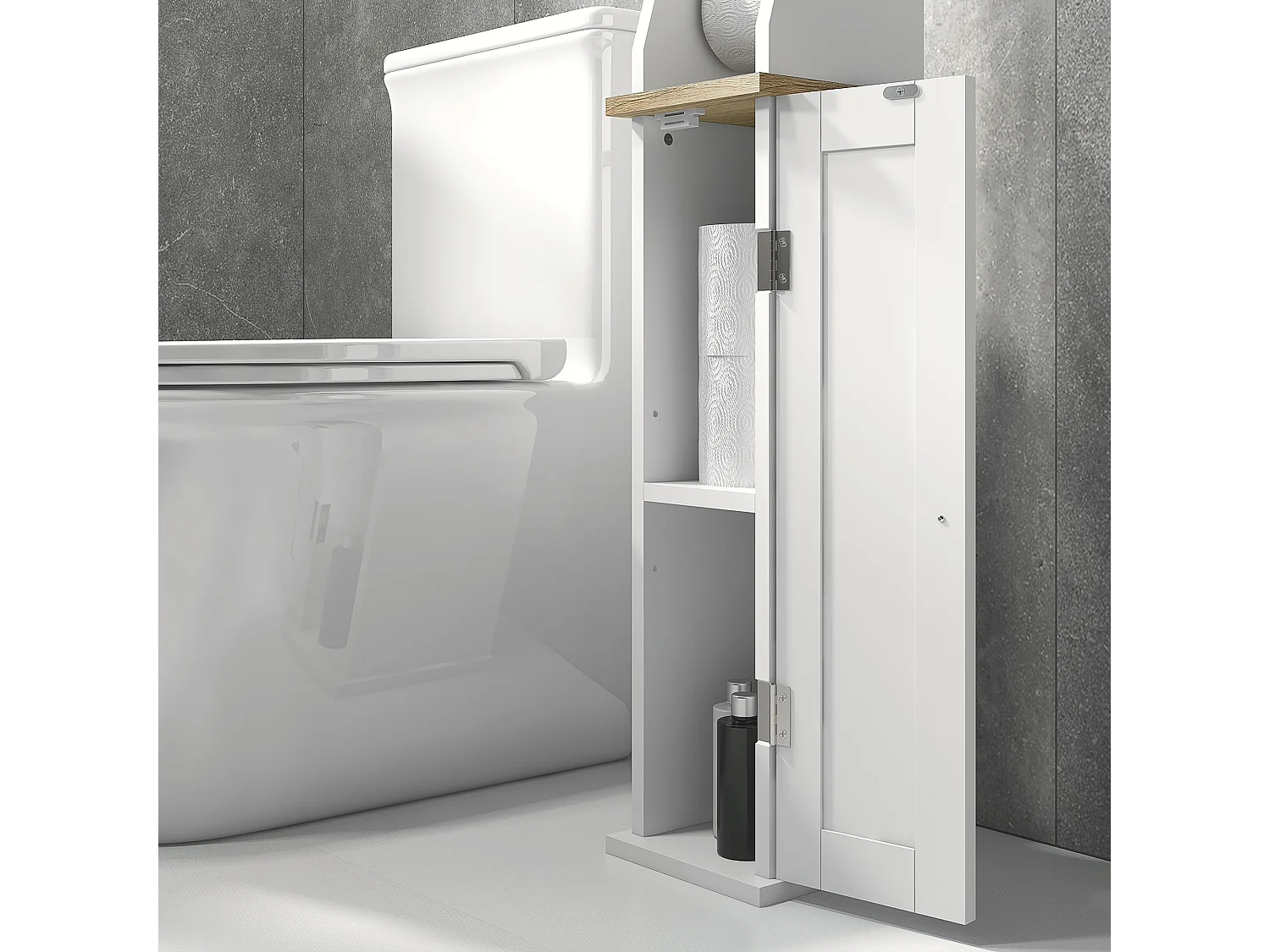 Armario de baño blanco 18x20x80 cm kleankin