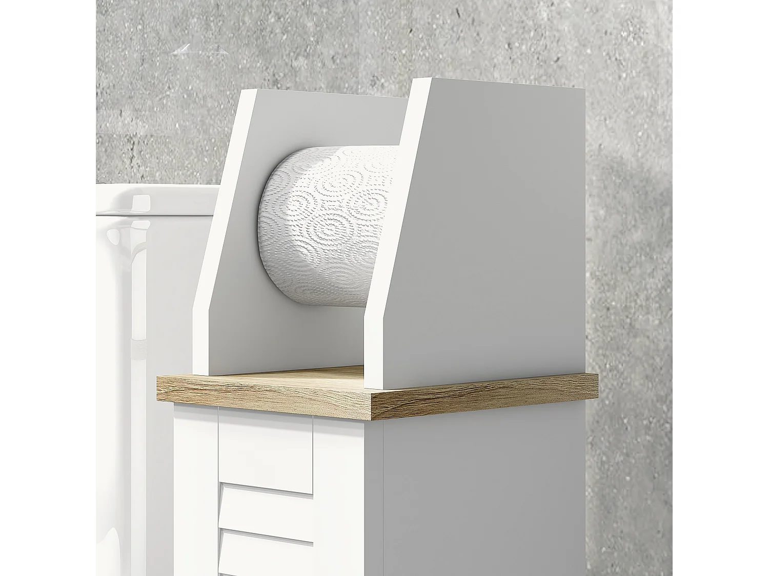 Armario de baño blanco 18x20x80 cm kleankin