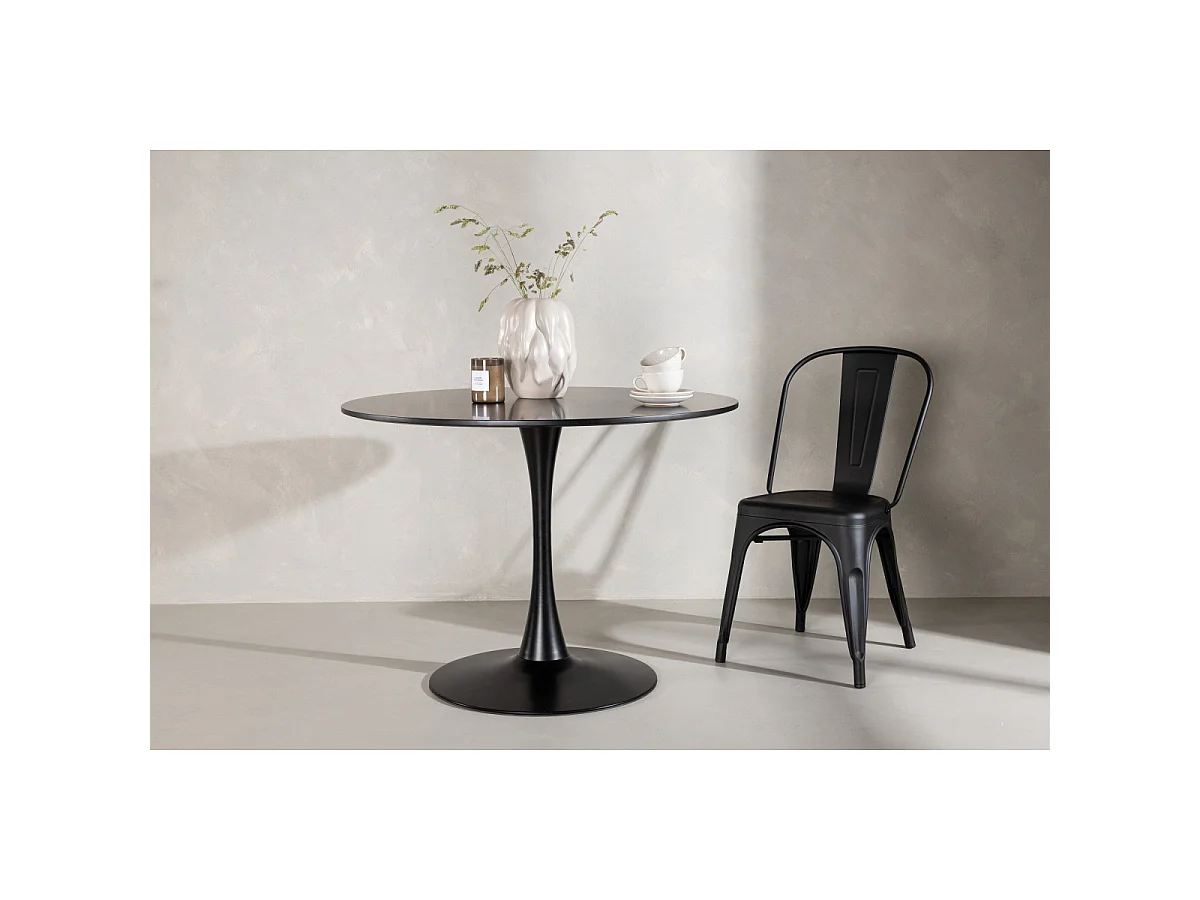 Table à Manger Ronde "Glade" 100cm Noir