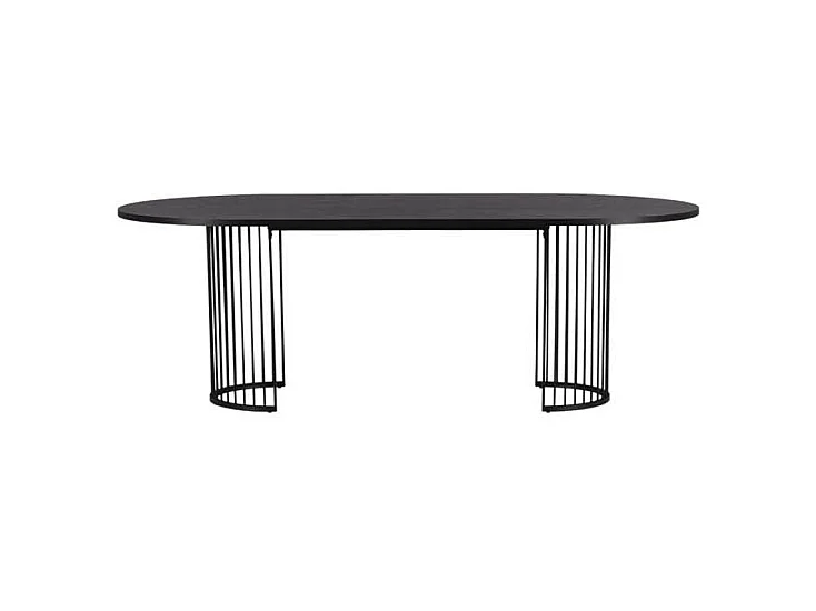 Table à Manger Ovale "Hamneskär" 220cm Noir