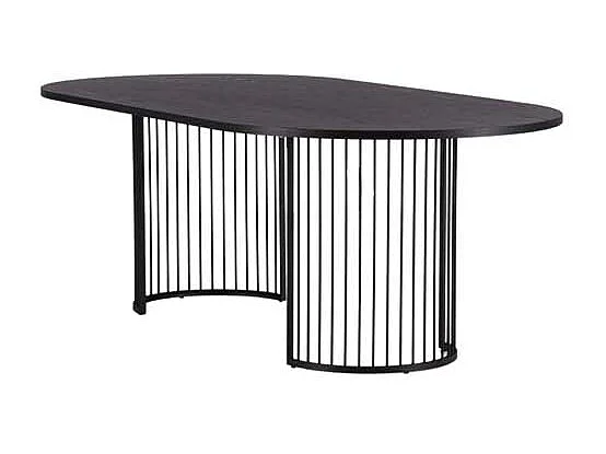 Table à Manger Ovale "Hamneskär" 220cm Noir