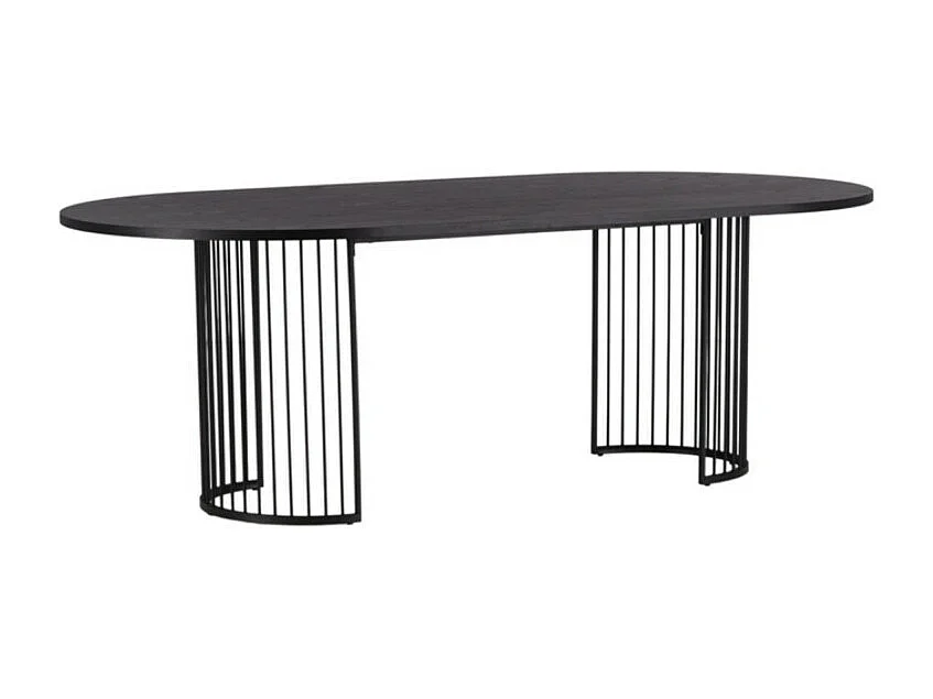Table à Manger Ovale "Hamneskär" 220cm Noir