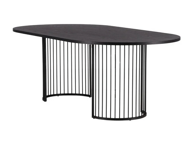Table à Manger Ovale "Hamneskär" 220cm Noir