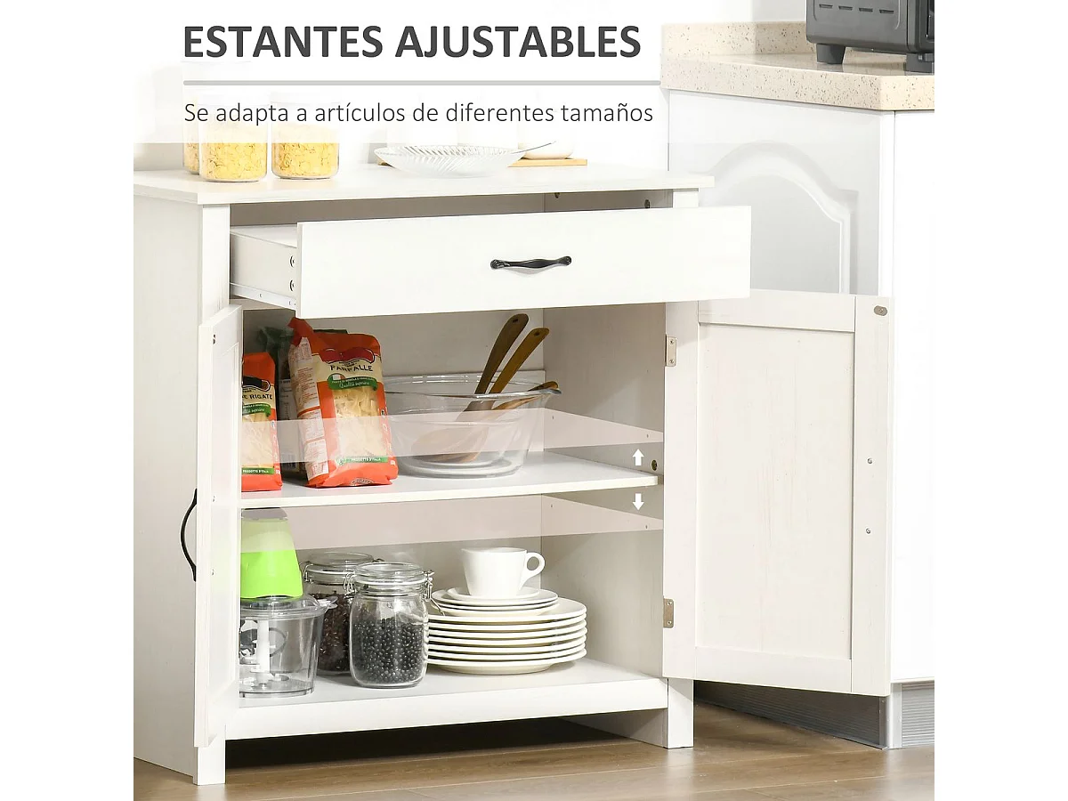 Aparador de cocina blanco 80x39.7x80 cm HOMCOM