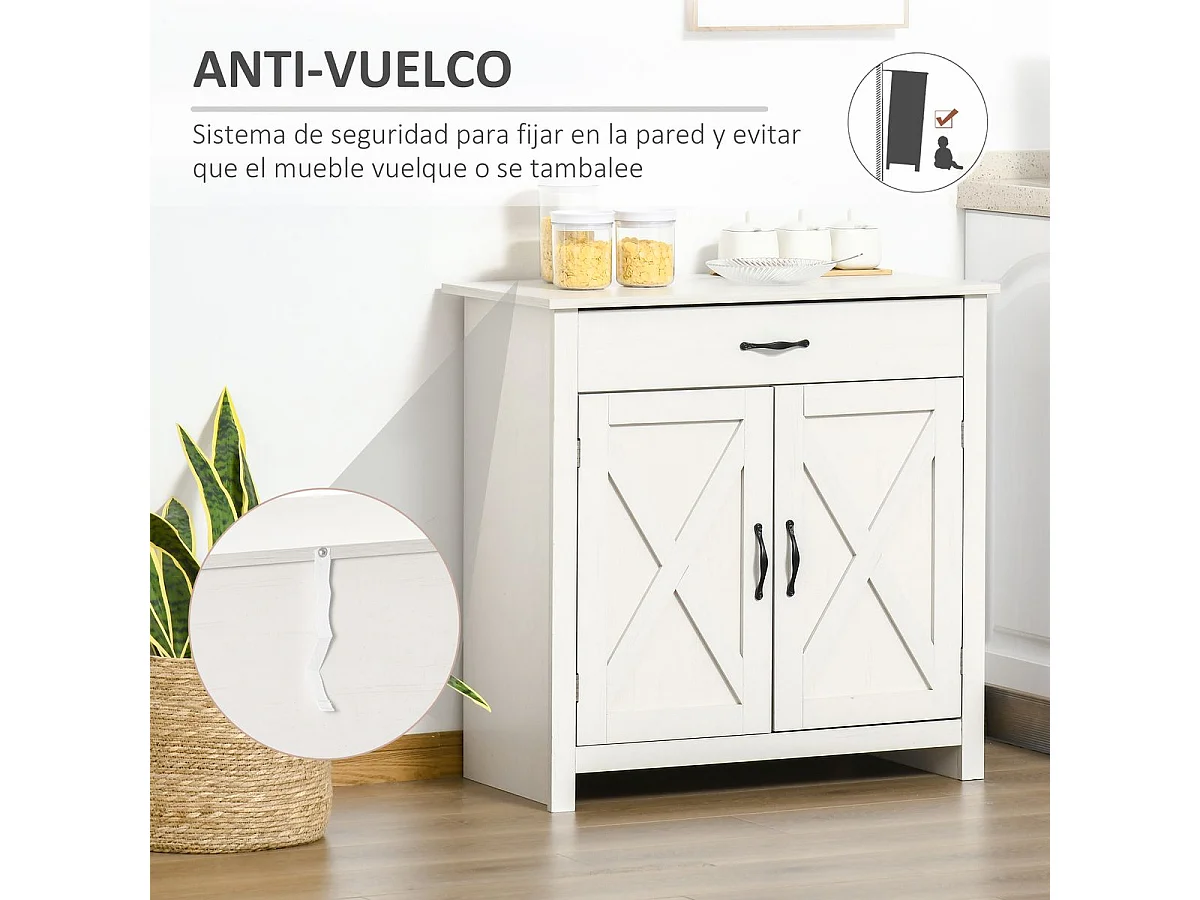 Aparador de cocina blanco 80x39.7x80 cm HOMCOM