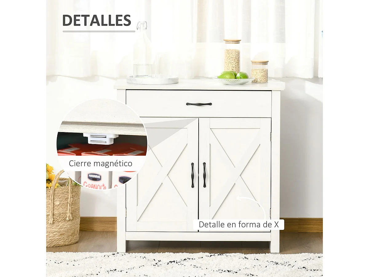 Aparador de cocina blanco 80x39.7x80 cm HOMCOM