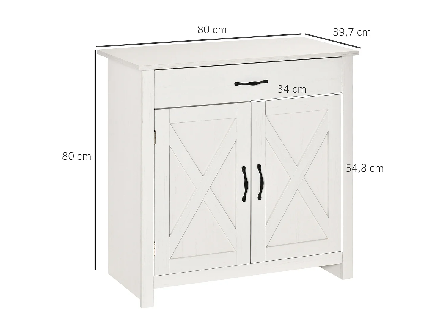 Aparador de cocina blanco 80x39.7x80 cm HOMCOM