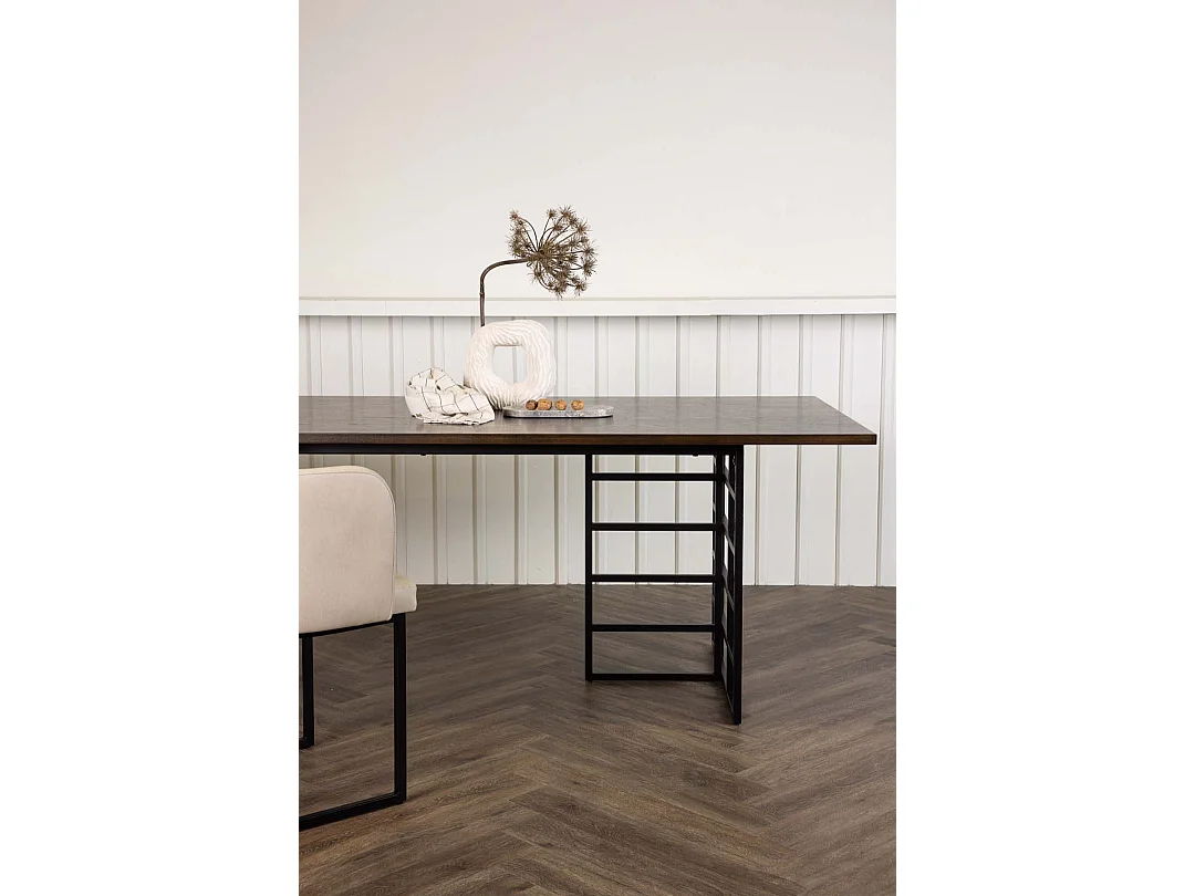 Table à Manger Design "Ystad" 220cm Marron