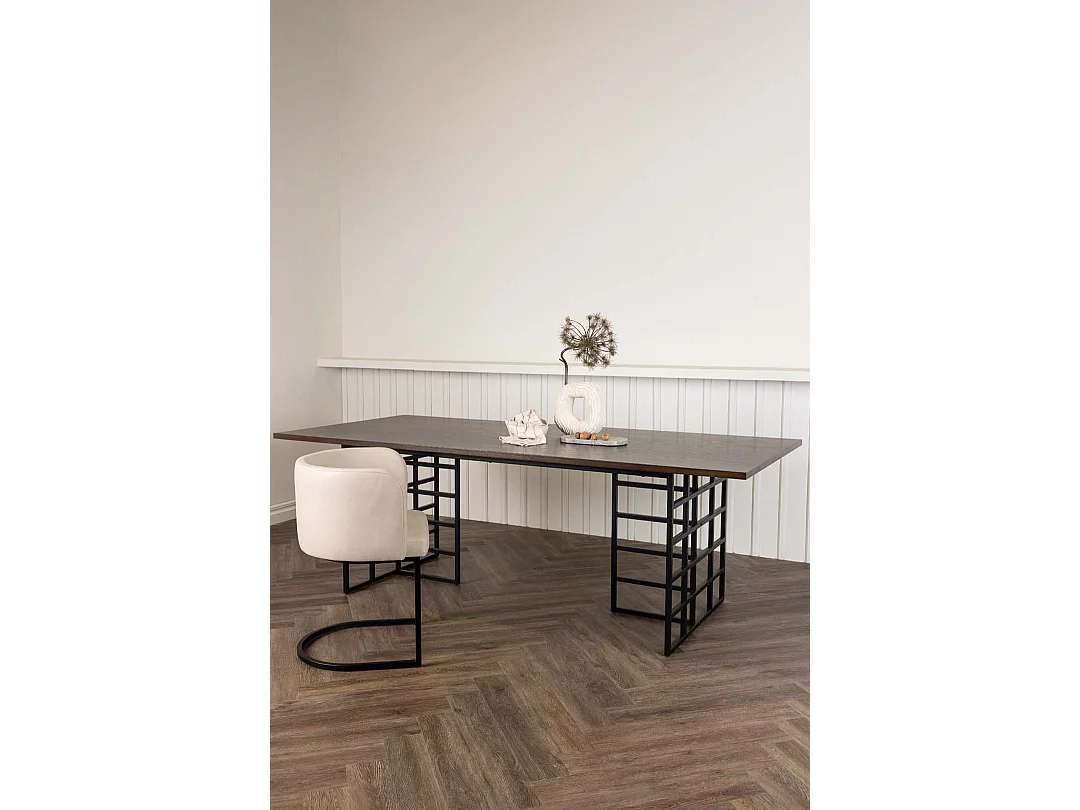 Table à Manger Design "Ystad" 220cm Marron