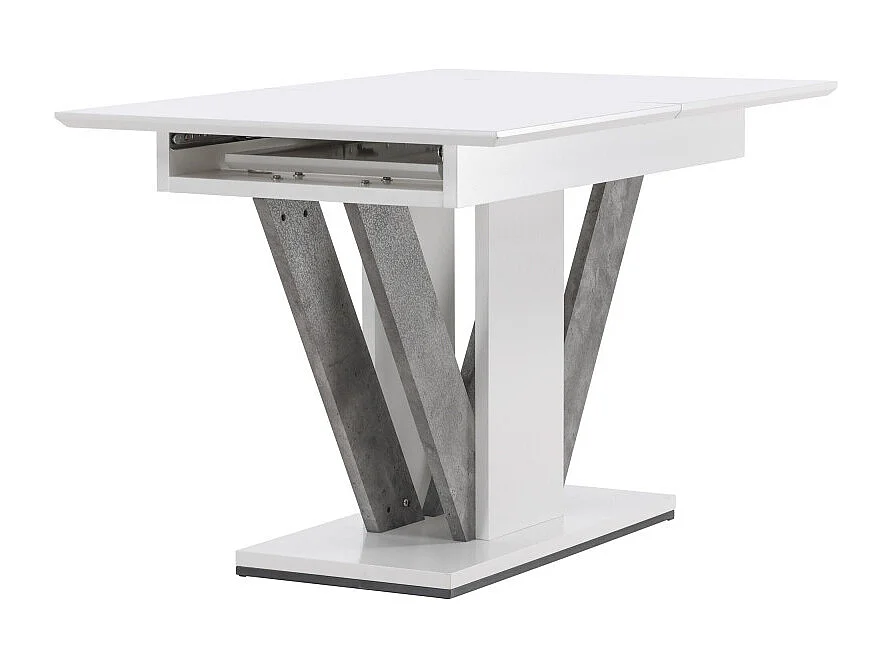 Disa eetkamertafel 80x120cm, uittrekbaar met extra plaat wit.