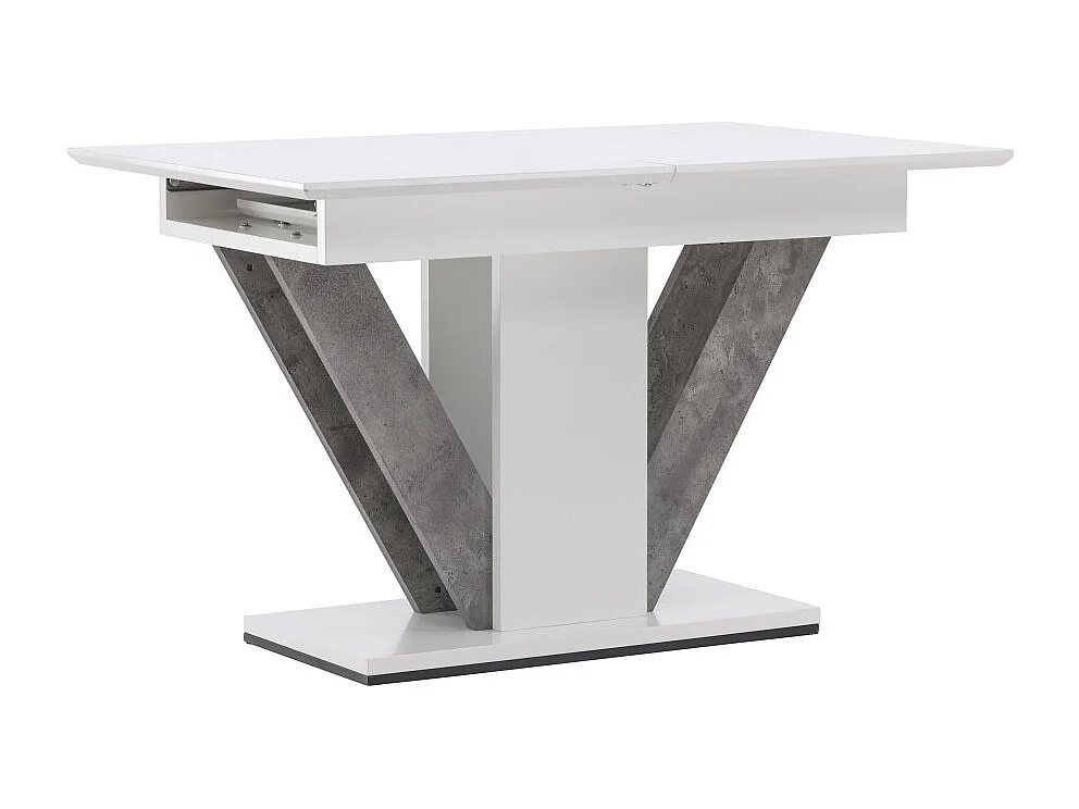 Disa eetkamertafel 80x120cm, uittrekbaar met extra plaat wit.