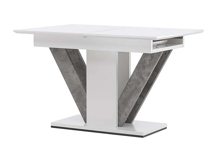 Disa table de salle à manger 80x120cm, extenstible avec plateaux supplémentaires blanc.