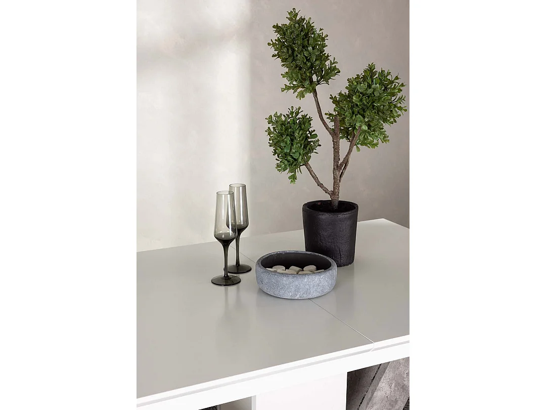 Disa table de salle à manger 80x120cm, extenstible avec plateaux supplémentaires blanc.