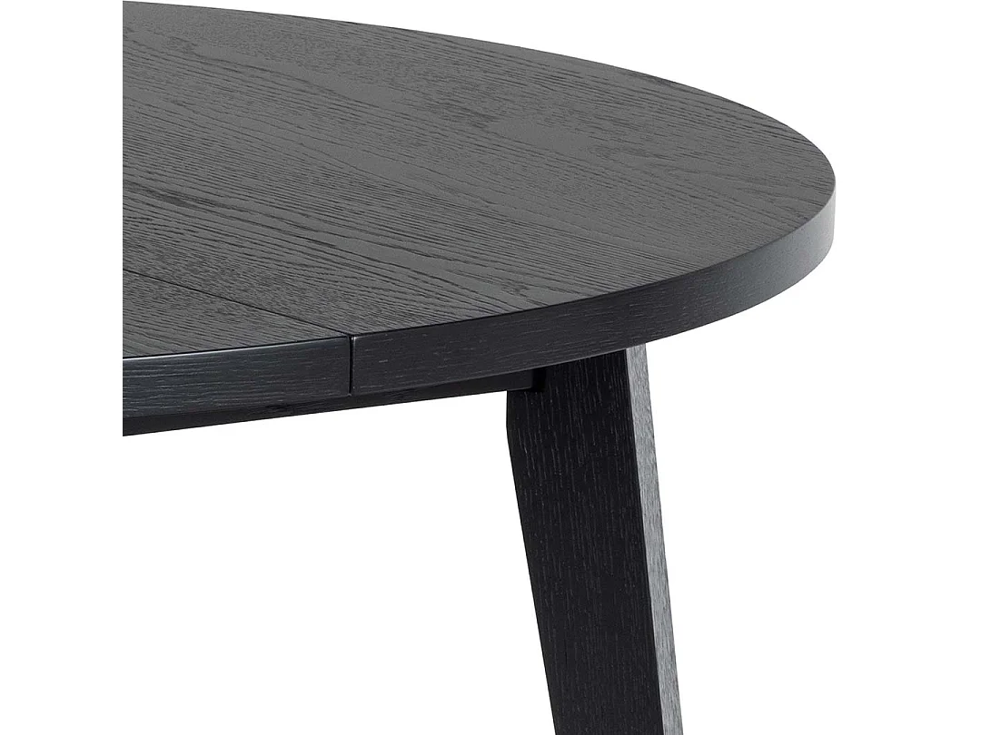 ALine table de salle à manger Ø120cm préparé pour des plaques supplémentaires noir.