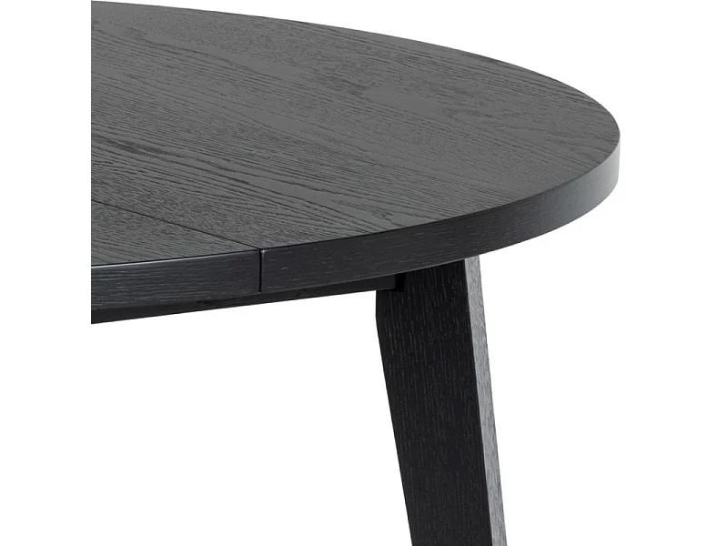 ALine table de salle à manger Ø120cm préparé pour des plaques supplémentaires noir.