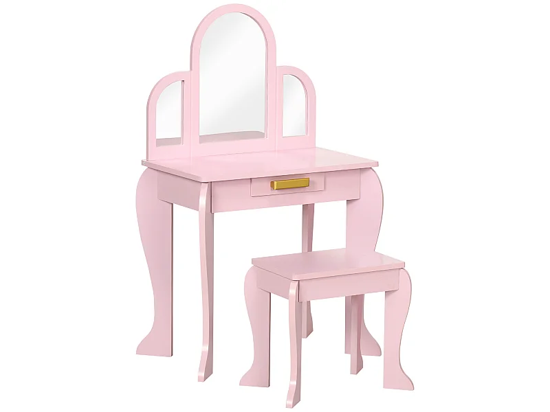 Tocador para niños rosa 52x32x85 cm HOMCOM
